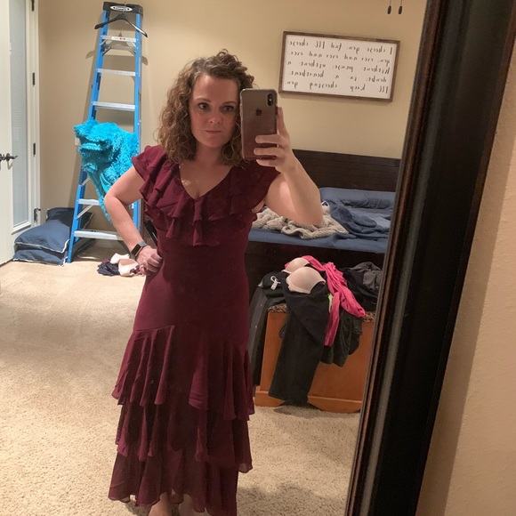 Lulu size small maroon dress - Picture 2 of 7
